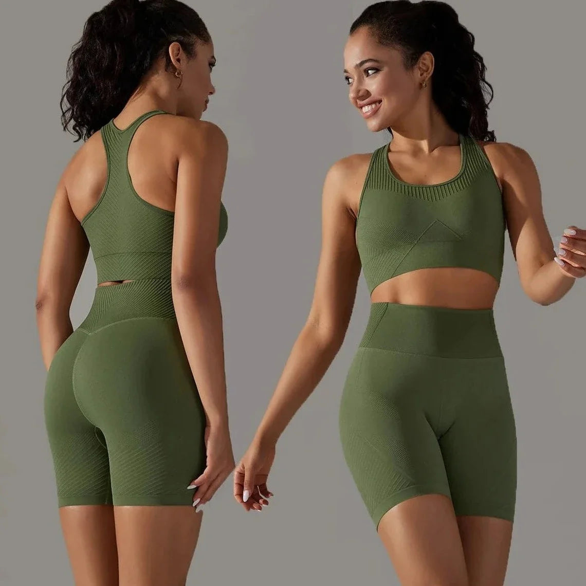 Fitnesskleding voor dames – Naadloos ontwerp – Hoge ondersteuning – Flexibele bewegingsvrijheid
