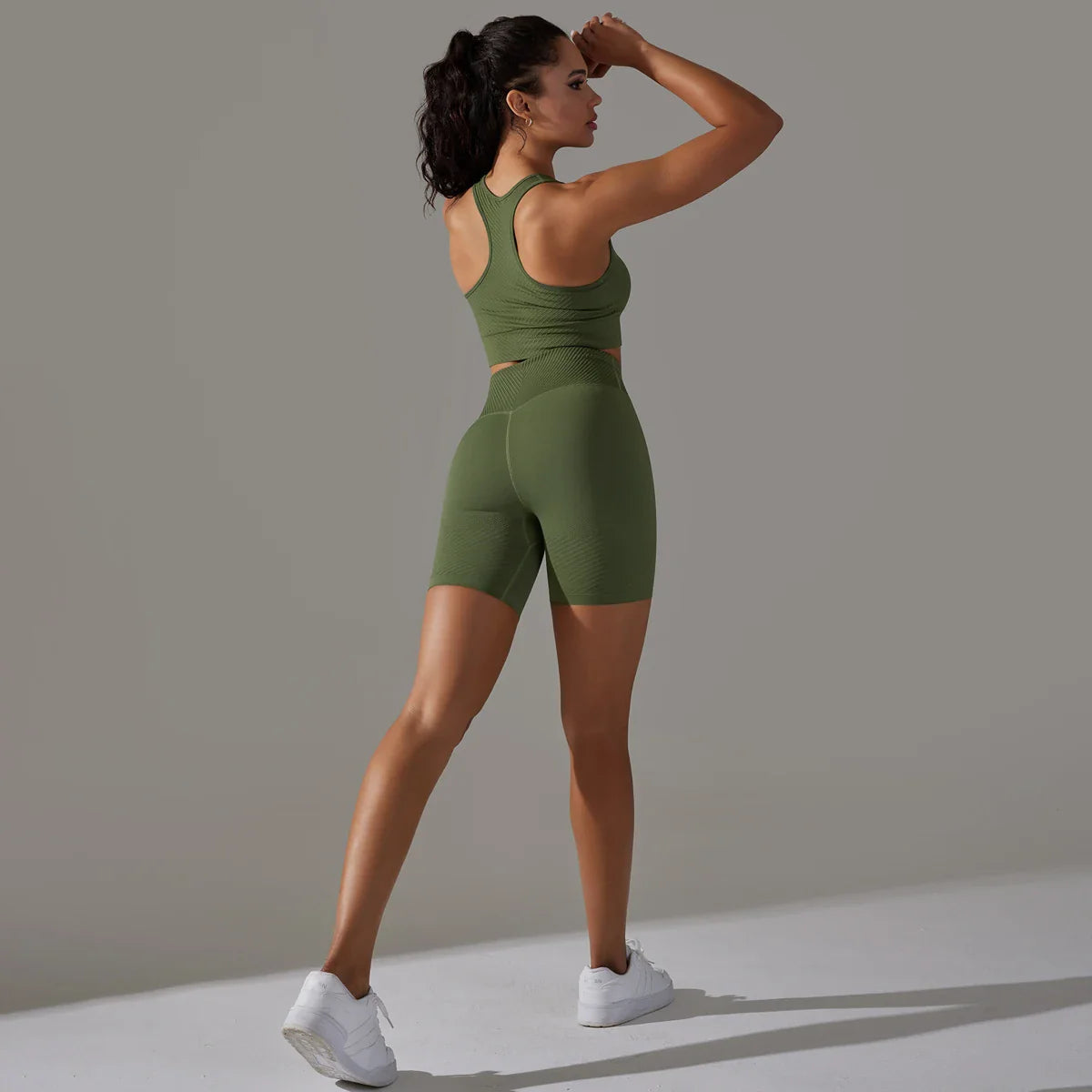 Fitnesskleding voor dames – Naadloos ontwerp – Hoge ondersteuning – Flexibele bewegingsvrijheid