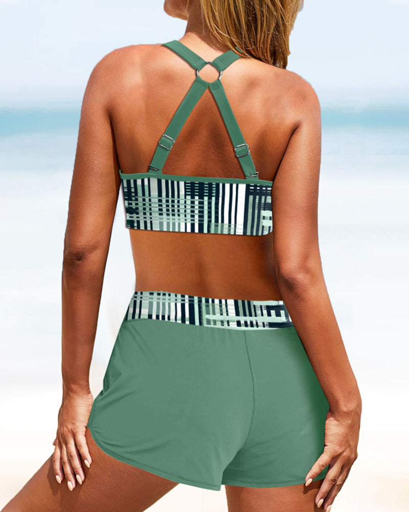 Dames bikiniset – Hoog uitgesneden broekje – Stijlvolle look – Rekbare stof