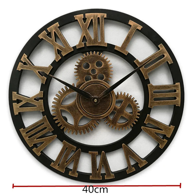 Industriele Wandklok Met Gears