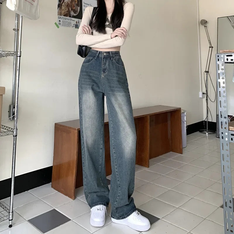 Damesjeans – Baggy fit – Wijde pijpen – Vintage stijl