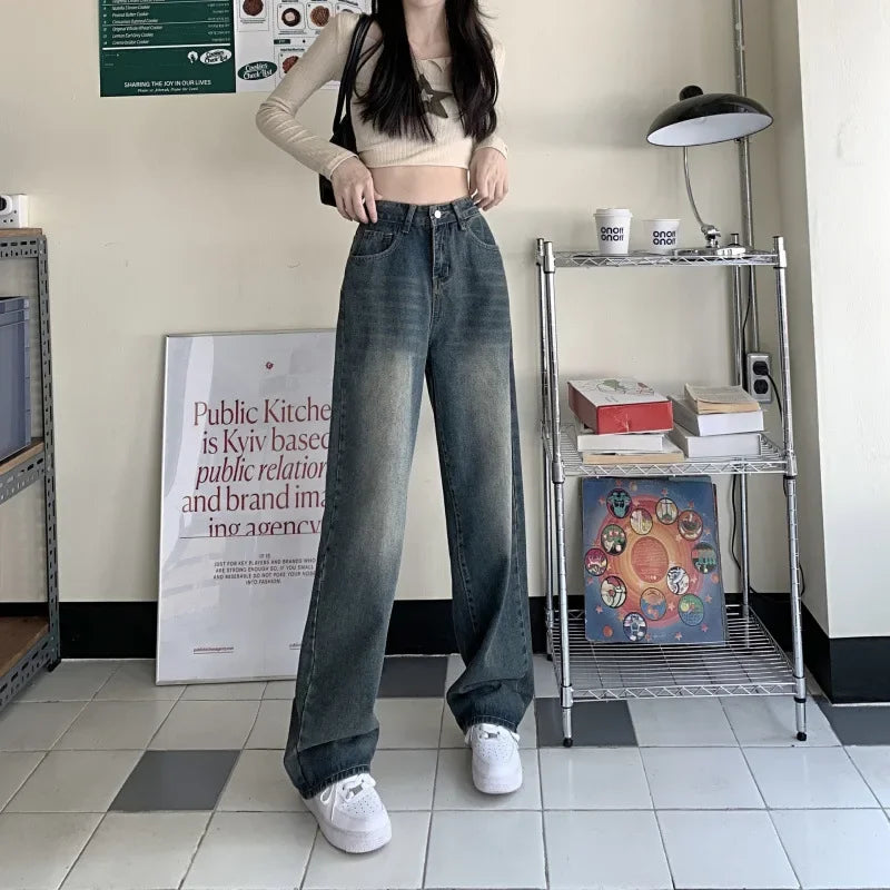 Damesjeans – Baggy fit – Wijde pijpen – Vintage stijl