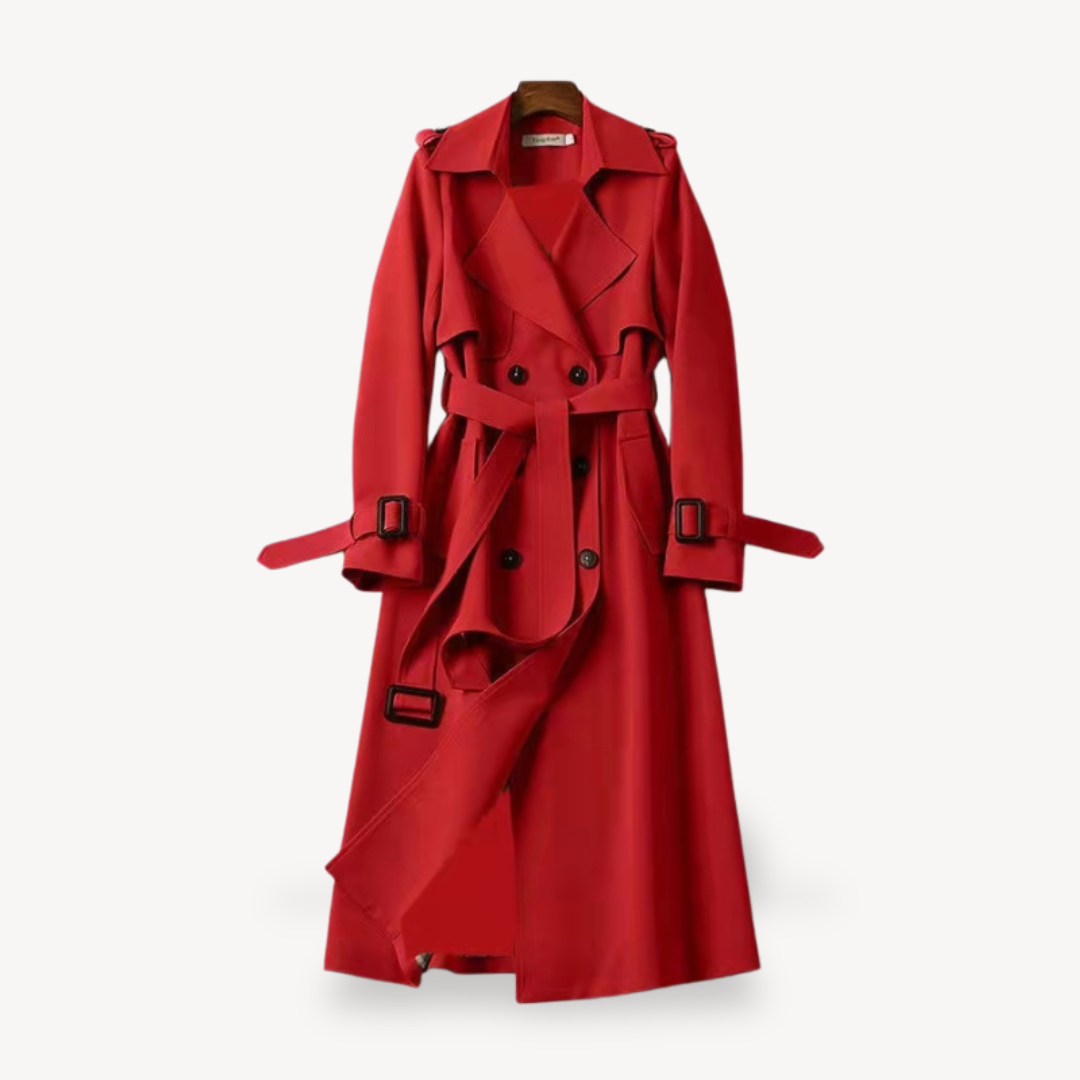 Dames trenchcoat – Tijdloos ontwerp – Tailleband – Katoenmix