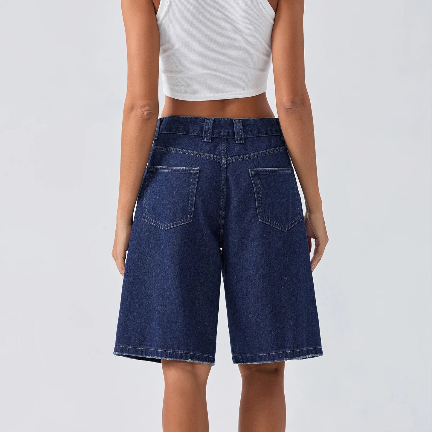 Dames shorts – Losse pasvorm – Lichtblauwe wassing – Comfortabel ontwerp