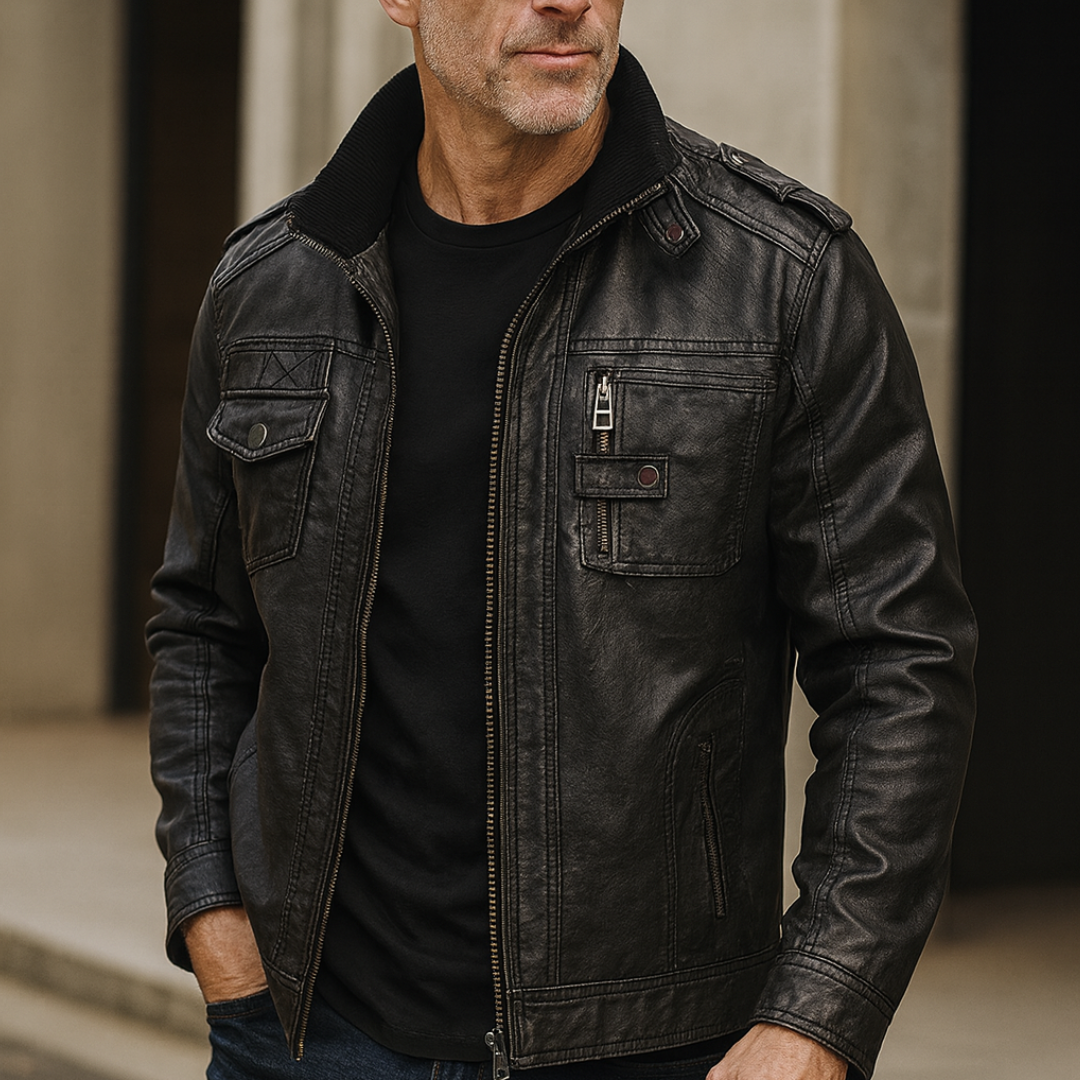 Motorjas Herenkleding het hele jaar door, kort model, rits | Rafał