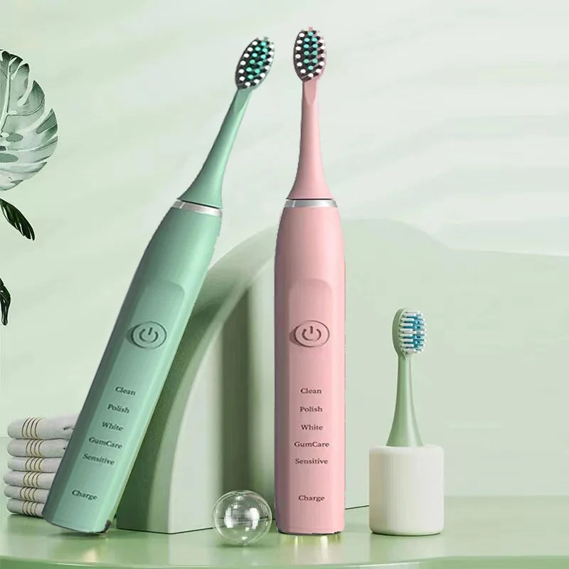 Sonic-tandenborstel voor vrouwen – niet oplaadbaar – waterdicht – inclusief 4 opzetborstels