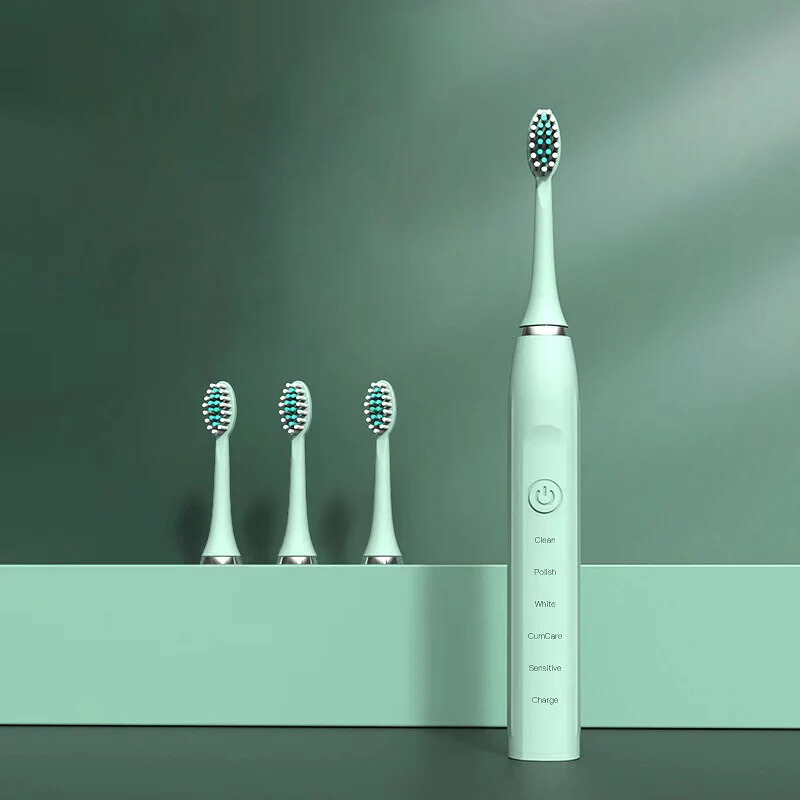 Sonic-tandenborstel voor vrouwen – niet oplaadbaar – waterdicht – inclusief 4 opzetborstels