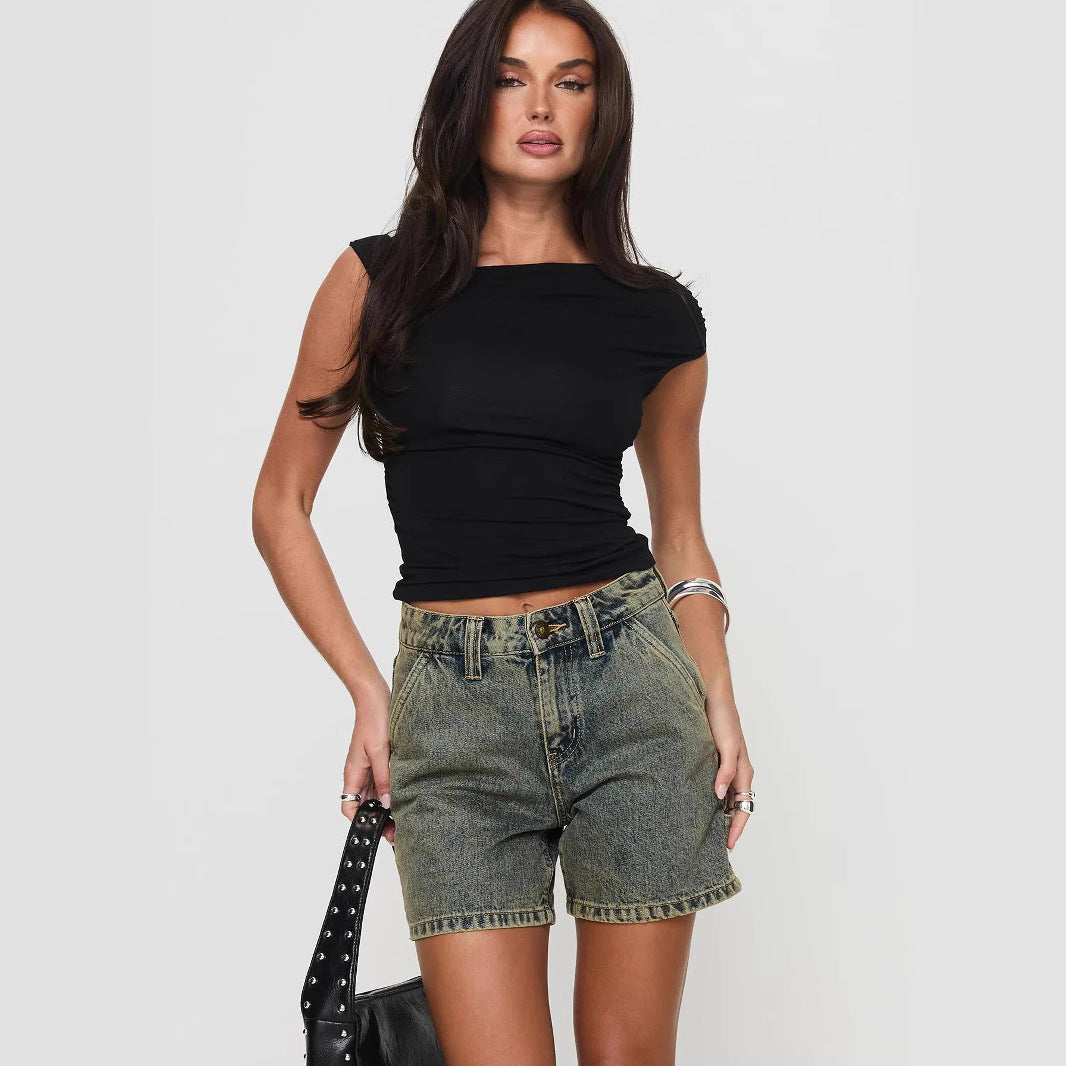 Dames Shorts - Denim Stof - 5-Pocket Design - Veelzijdige Pasvorm