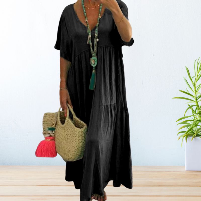 Maxi-jurk voor dames – Ademend katoen – Losse pasvorm – Flatterend silhouet