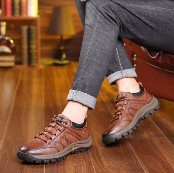 Heren schoenen – Orthopedische ondersteuning – Echt leer – Waterdicht ontwerp