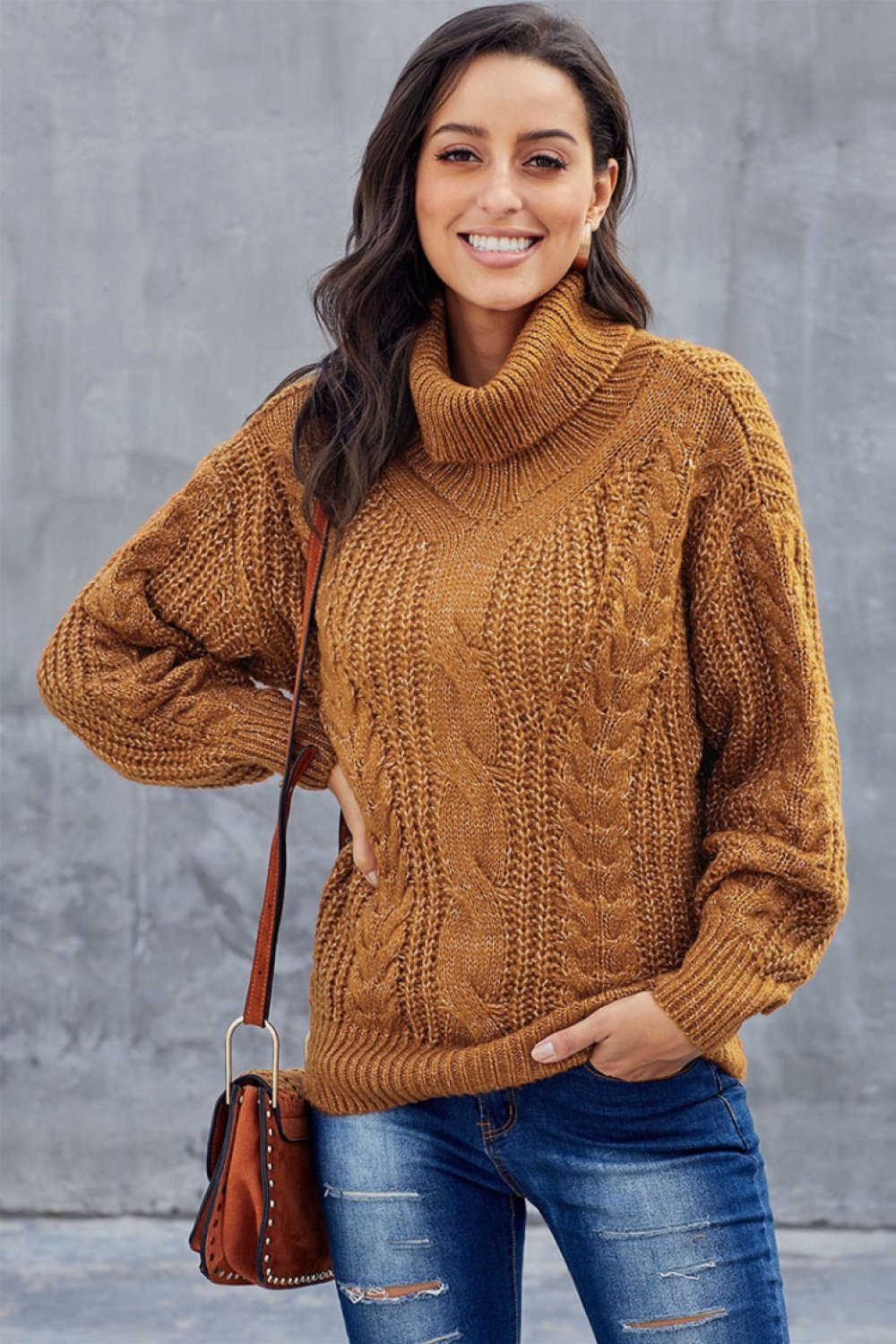 Oversized gebreide trui voor dames – Kabelpatroon – Warm – Casual stijl
