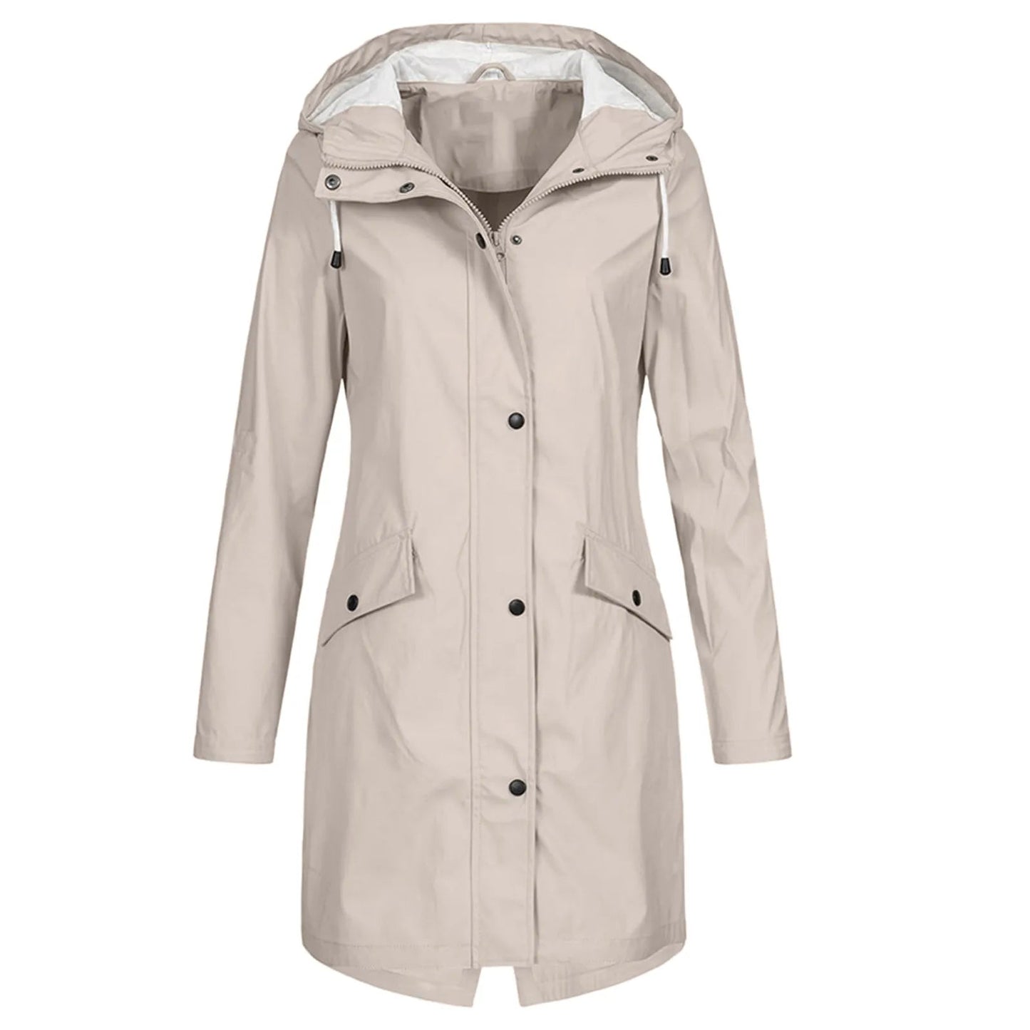 Damesregenjas – Stijlvol oversized – Waterdichte stof – Praktische zakken