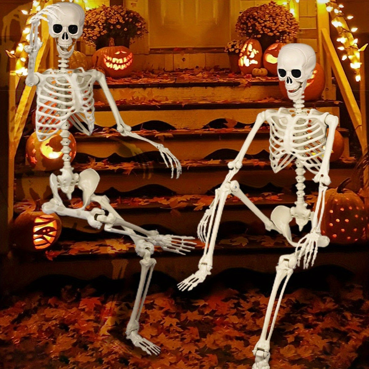 Reuzen 1,80 m Halloween skeletdecoratie | Beweegbaar voor buiten