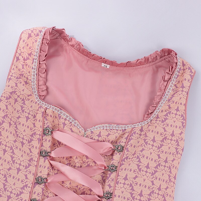Roze dirndljurk – Oktoberfest | Met geborduurd schort en blouse voor een vrouwelijke, traditionele look