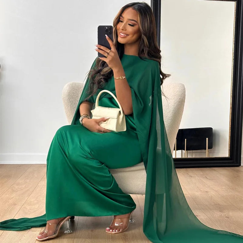 Maxi-jurk voor dames – Luxe satijn – Lichtgewicht – Formele look
