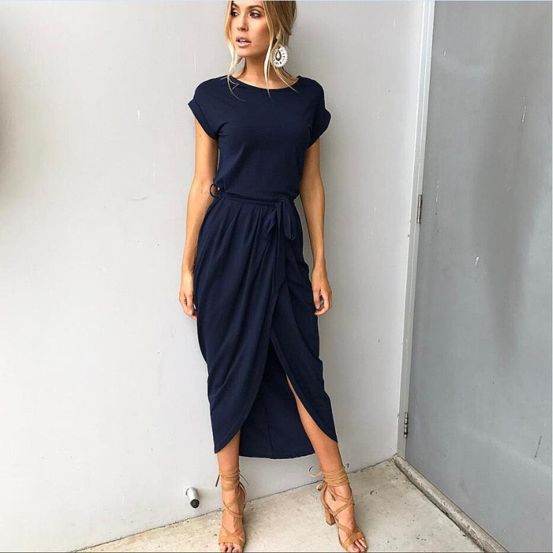 Maxi Jurk Zomer | Lange Jurk Dames met Split | Nina 5