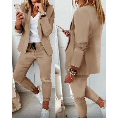 Dames joggingpak – Tweedelige outfit – Verstelbare taille – Ontspannen elegantie