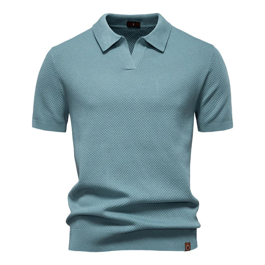 Heren polo met korte mouwen – Premium katoen – Effen kleur – Moderne stijl