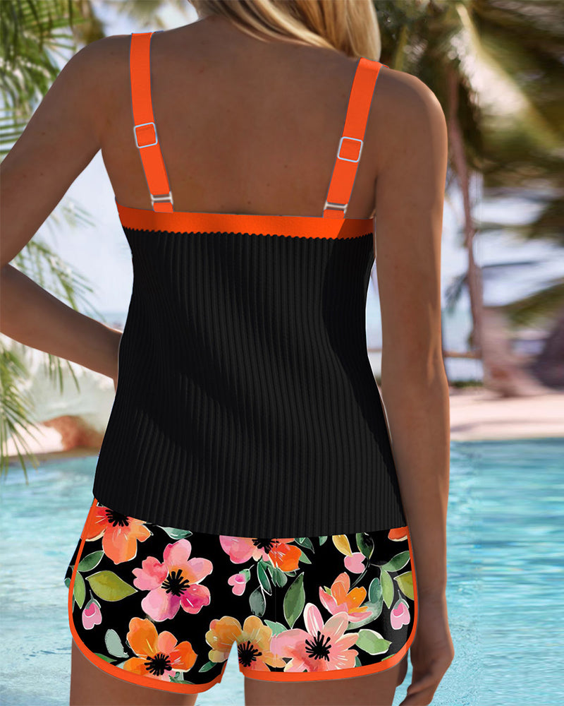 Tankini-set voor dames – Volledige bedekking – Ademende stof – Relaxte pasvorm