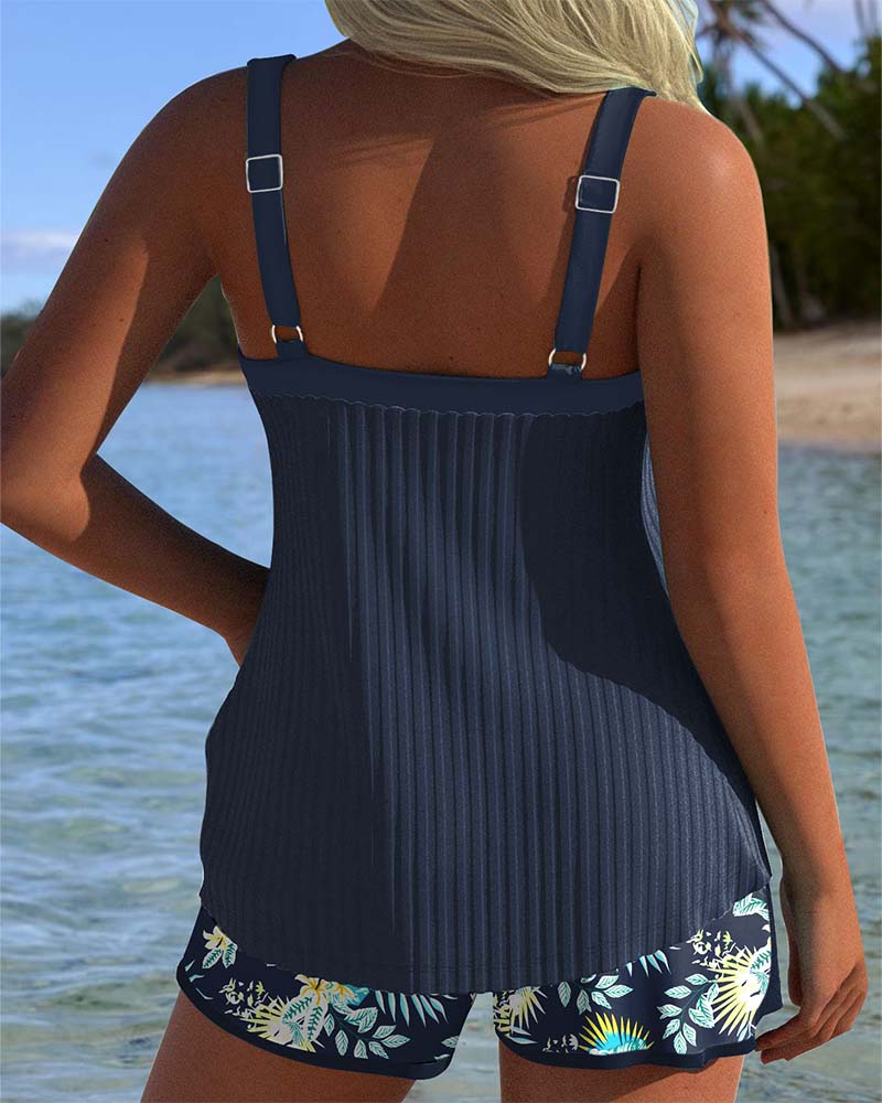 Dameszwemset – Tankini met korte broek – Tijdloze look – Sneldrogend materiaal