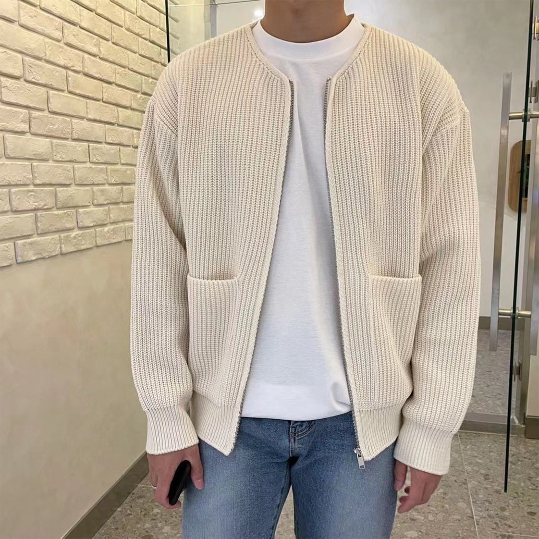Gebreide herenvest met ritssluiting – Trendy stijl – Comfortabele pasvorm – Praktische zakken