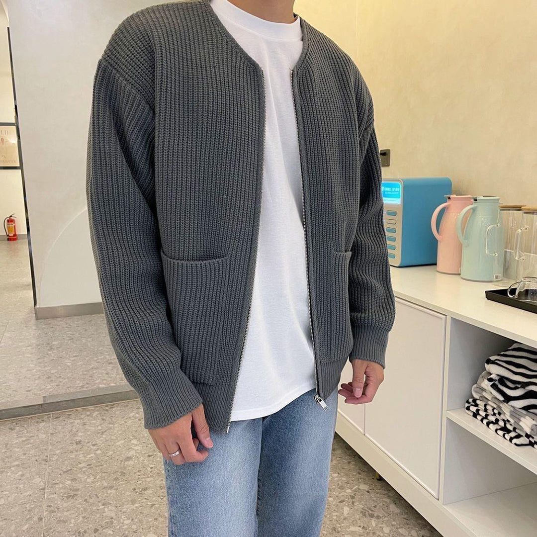 Gebreide herenvest met ritssluiting – Trendy stijl – Comfortabele pasvorm – Praktische zakken