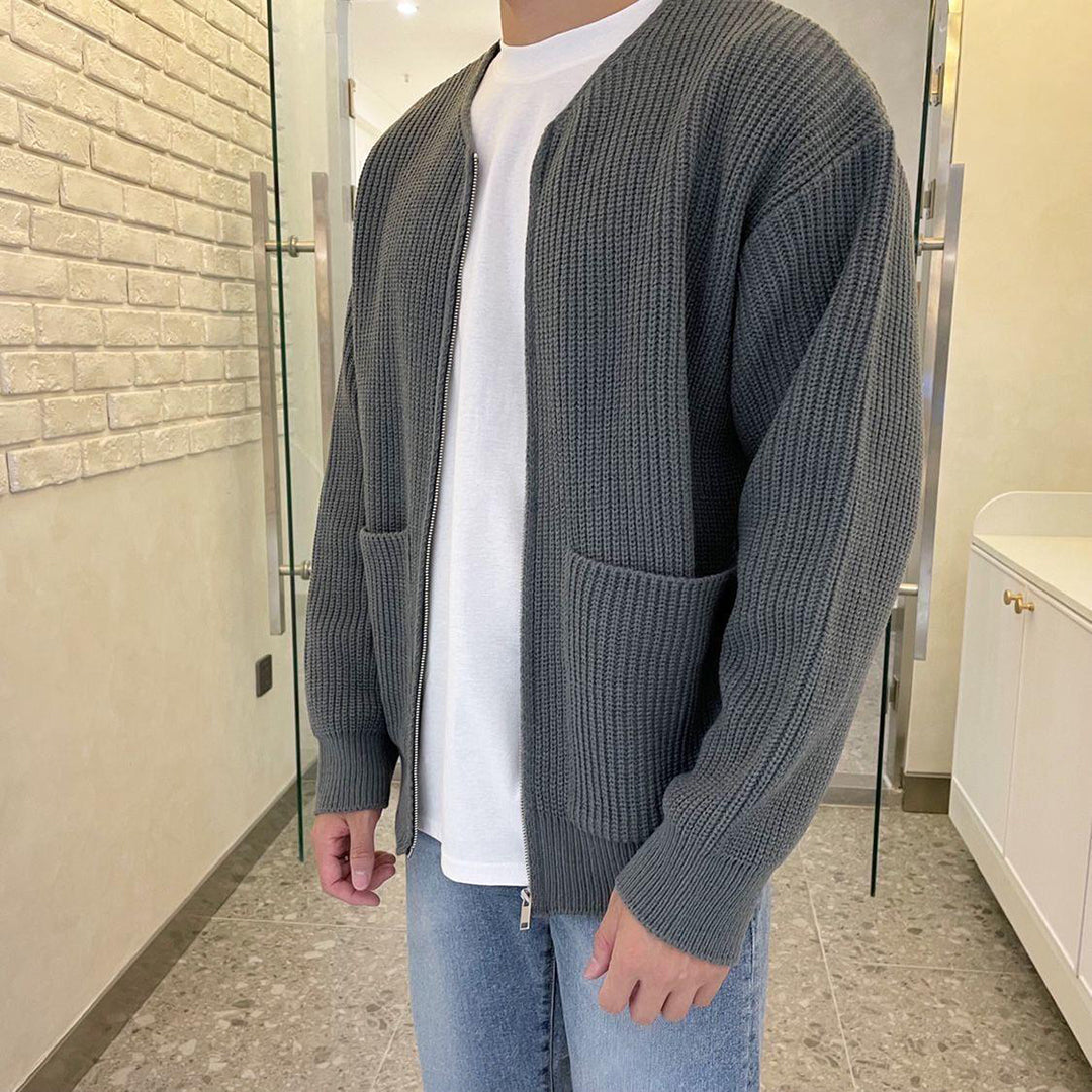 Gebreide herenvest met ritssluiting – Trendy stijl – Comfortabele pasvorm – Praktische zakken