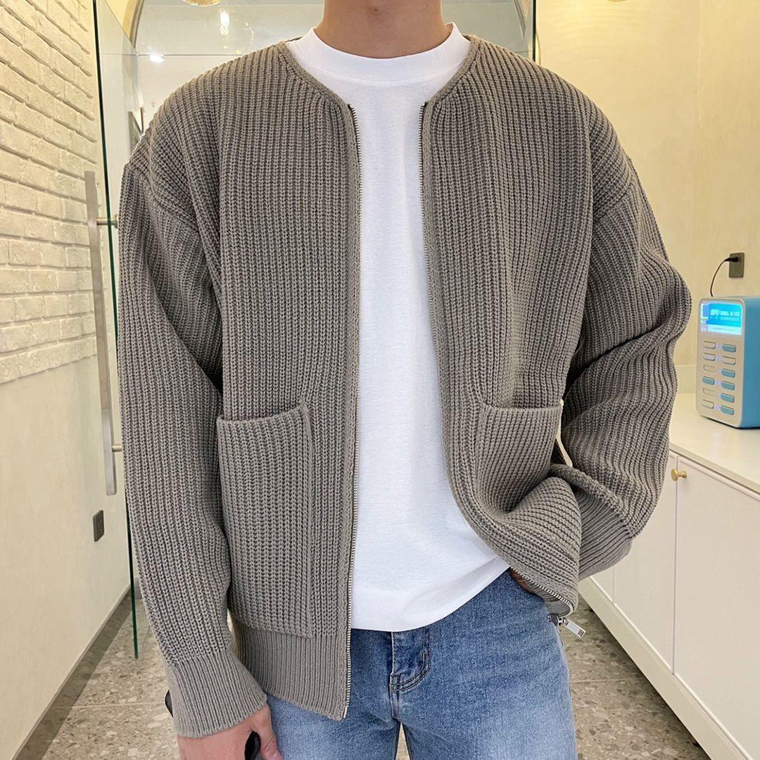 Gebreide herenvest met ritssluiting – Trendy stijl – Comfortabele pasvorm – Praktische zakken