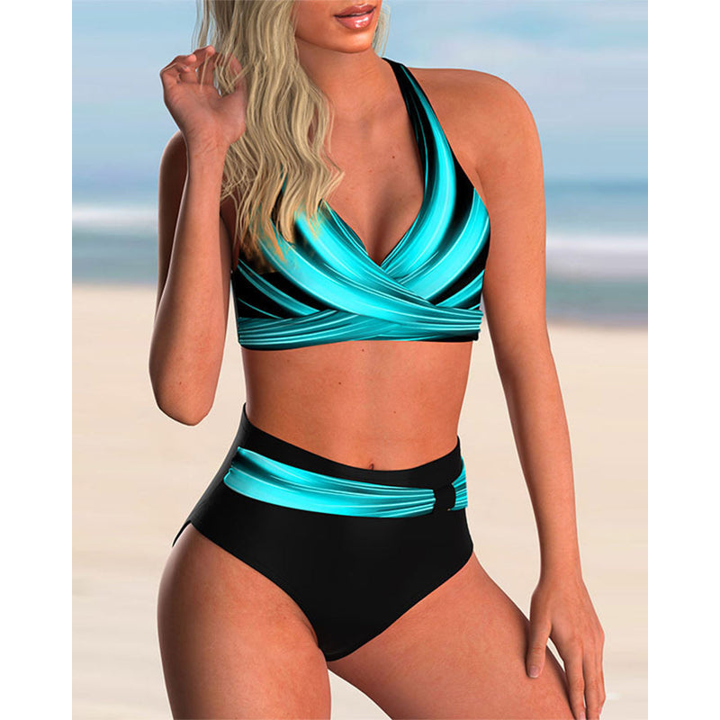 Damesbikiniset – Kruislingse halternek – Verstelbare bandjes – Opvallende print