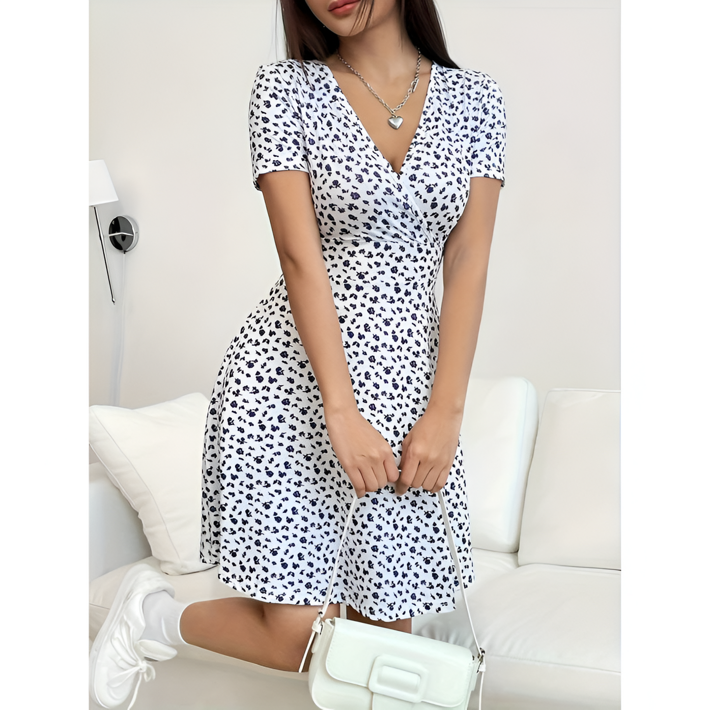 Mini-jurk voor dames – Bedrukt ontwerp – Ademende stof – Veelzijdige stijl