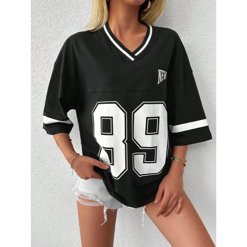 Oversized T-shirt voor dames – Sportief ontwerp – Lichtgewicht katoen – Casual look