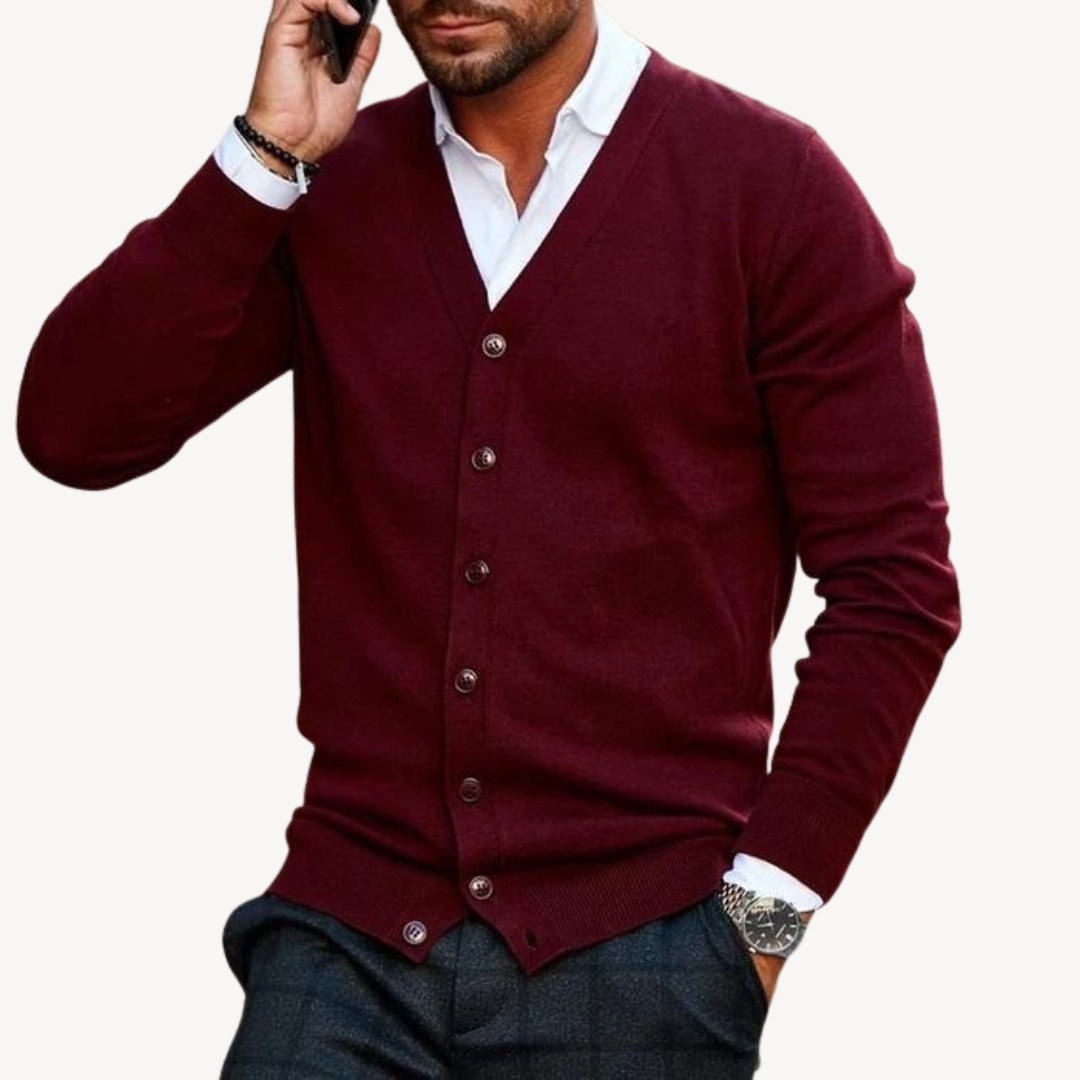 Heren gebreid vest – V-hals – Knoopsluiting – Ademend comfort