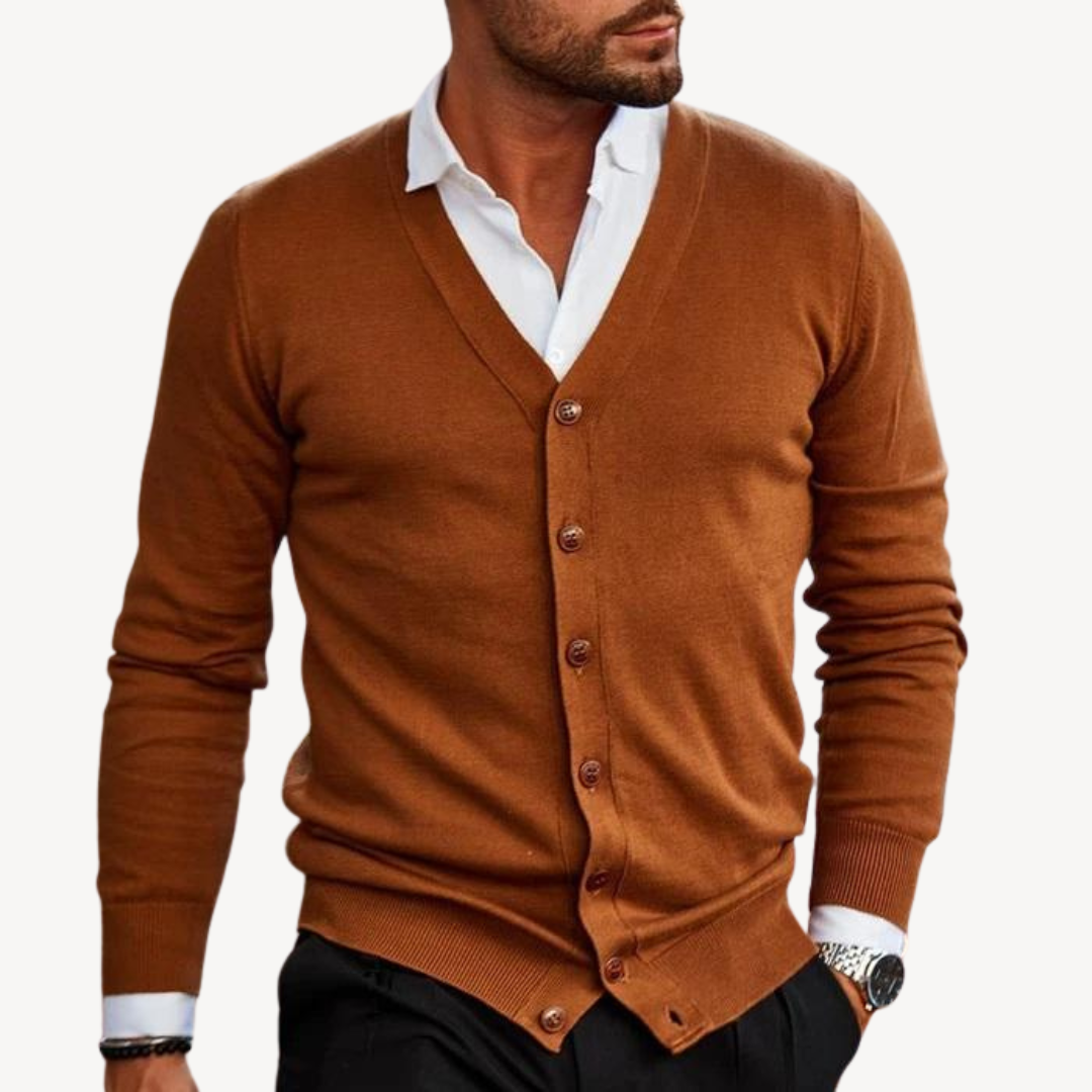 Heren gebreid vest – V-hals – Knoopsluiting – Ademend comfort