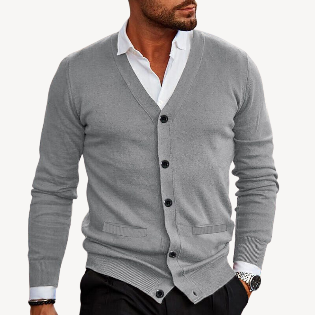 Heren gebreid vest – V-hals – Knoopsluiting – Ademend comfort