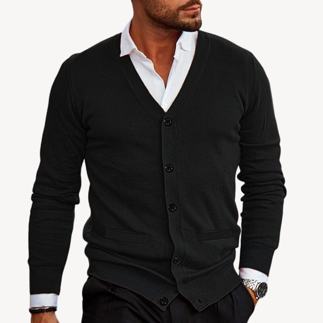Heren gebreid vest – V-hals – Knoopsluiting – Ademend comfort
