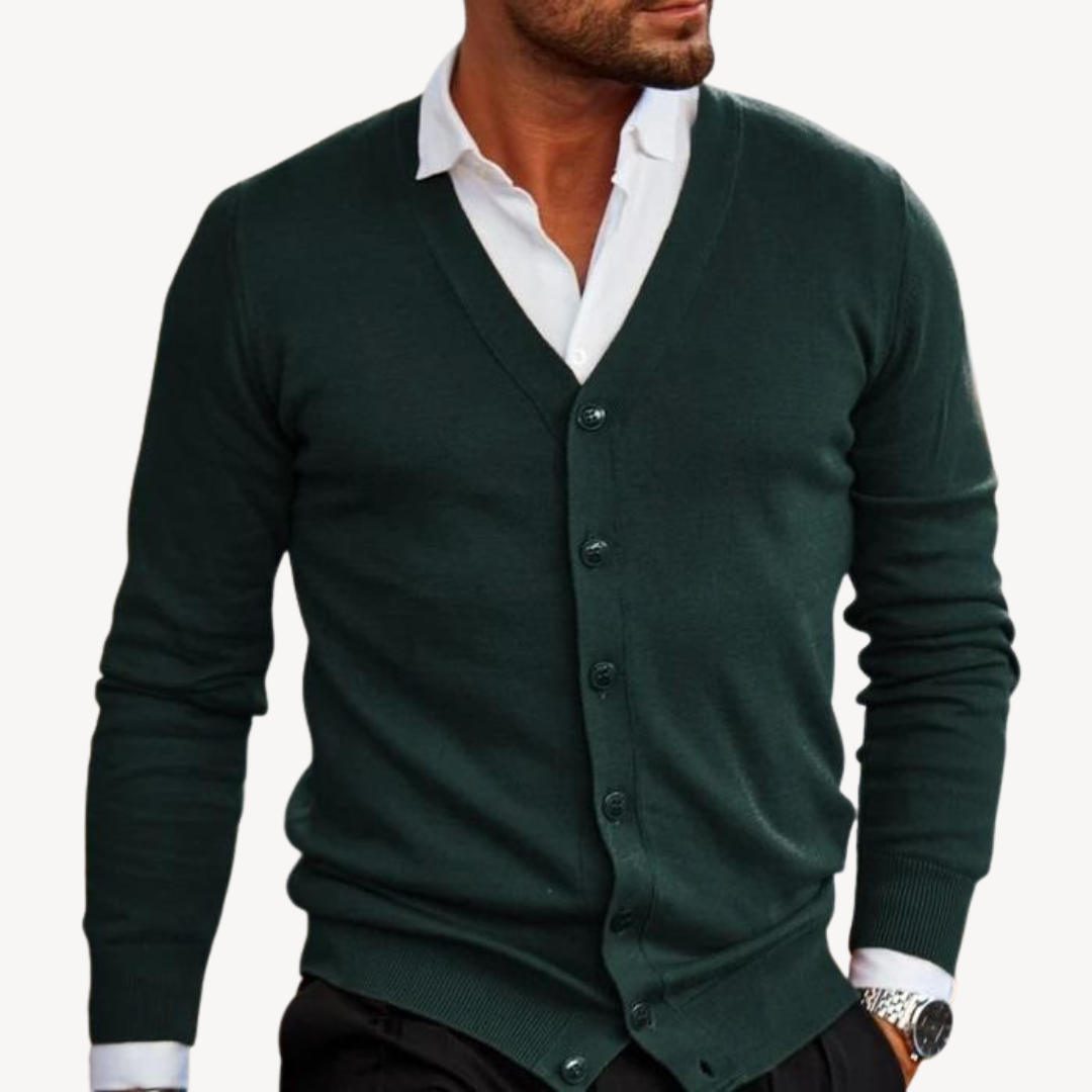 Heren gebreid vest – V-hals – Knoopsluiting – Ademend comfort