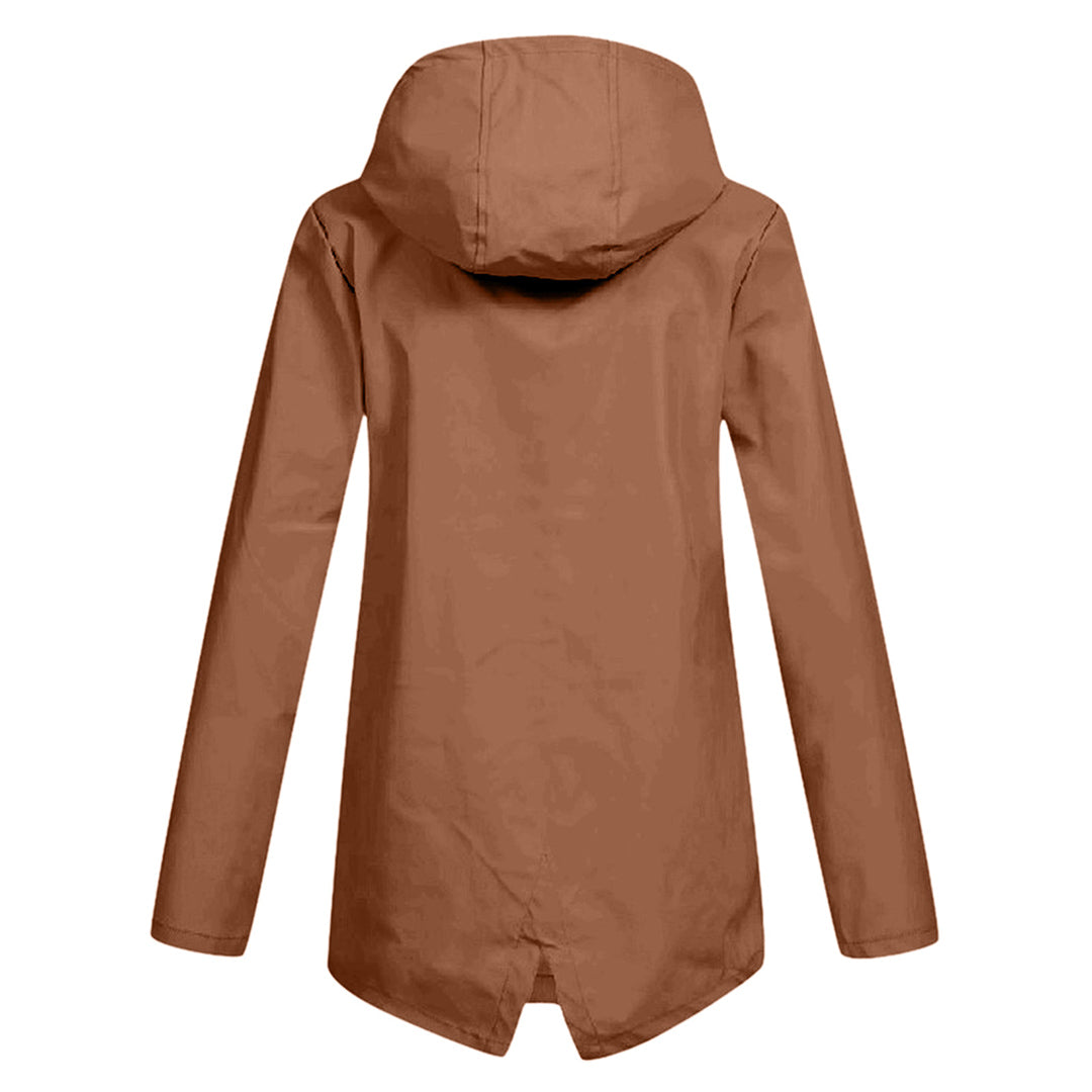 Lange regenjas voor dames – Waterdicht – Verstelbare capuchon – Comfortabele pasvorm