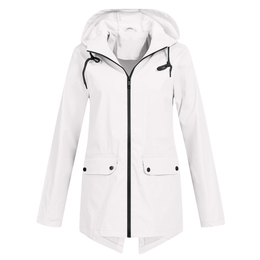 Lange regenjas voor dames – Waterdicht – Verstelbare capuchon – Comfortabele pasvorm