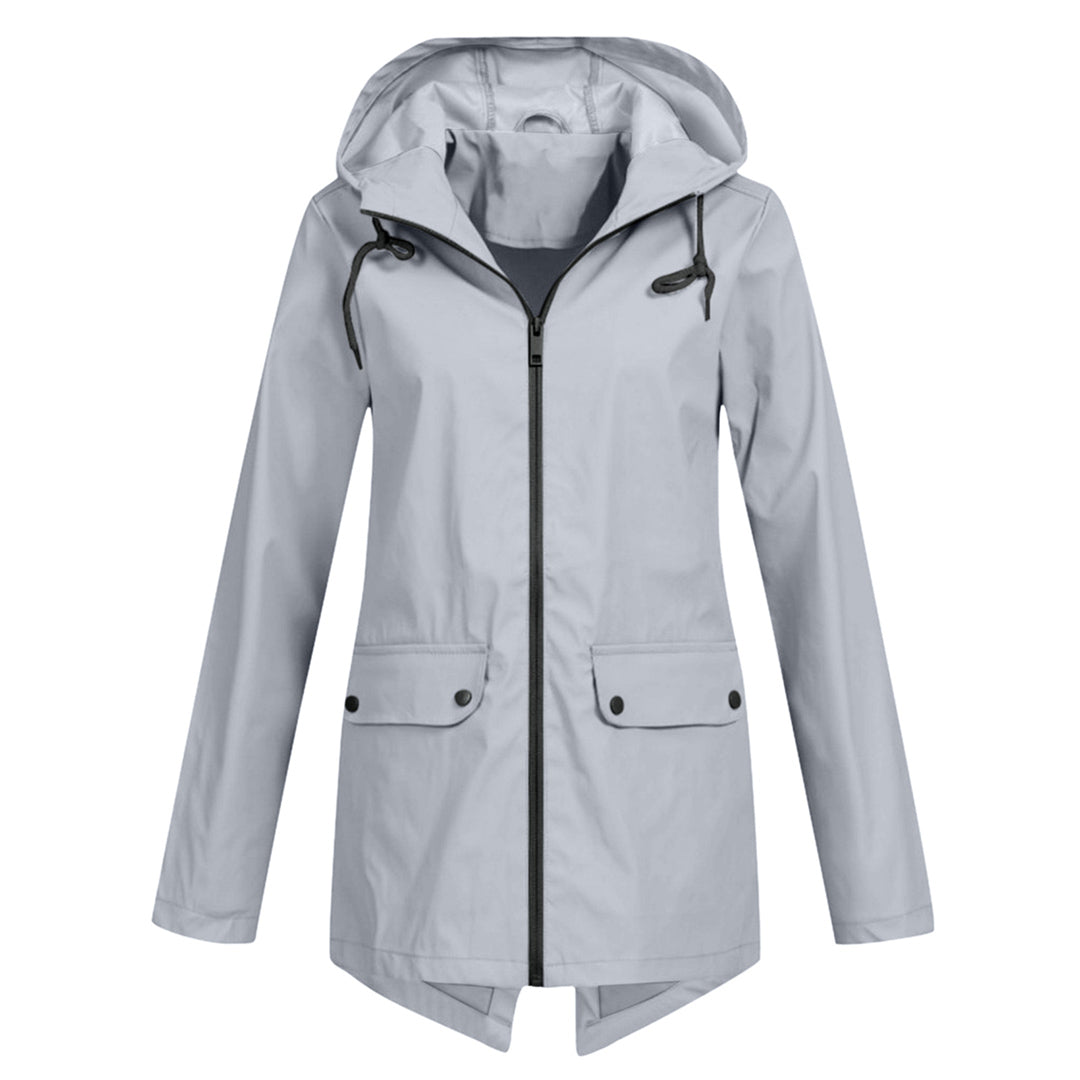 Lange regenjas voor dames – Waterdicht – Verstelbare capuchon – Comfortabele pasvorm