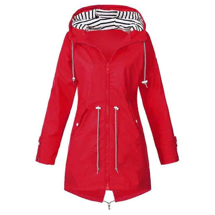 Damesregenjas – Winddicht en waterafstotend – Verstelbare capuchon – Slim fit ontwerp