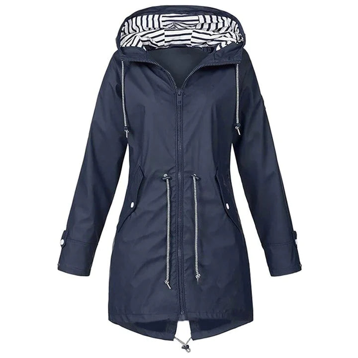 Damesregenjas – Winddicht en waterafstotend – Verstelbare capuchon – Slim fit ontwerp