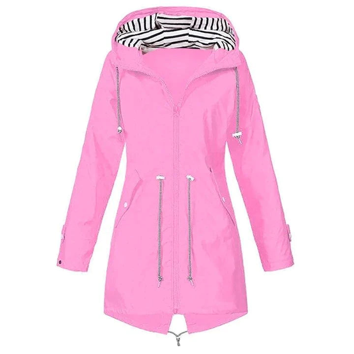 Damesregenjas – Winddicht en waterafstotend – Verstelbare capuchon – Slim fit ontwerp