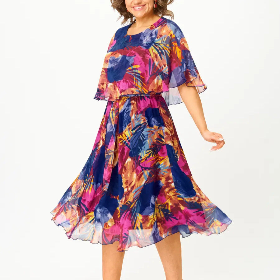 Midi-jurk voor dames – Ademend materiaal – Elegante look – Niet-rekbare pasvorm