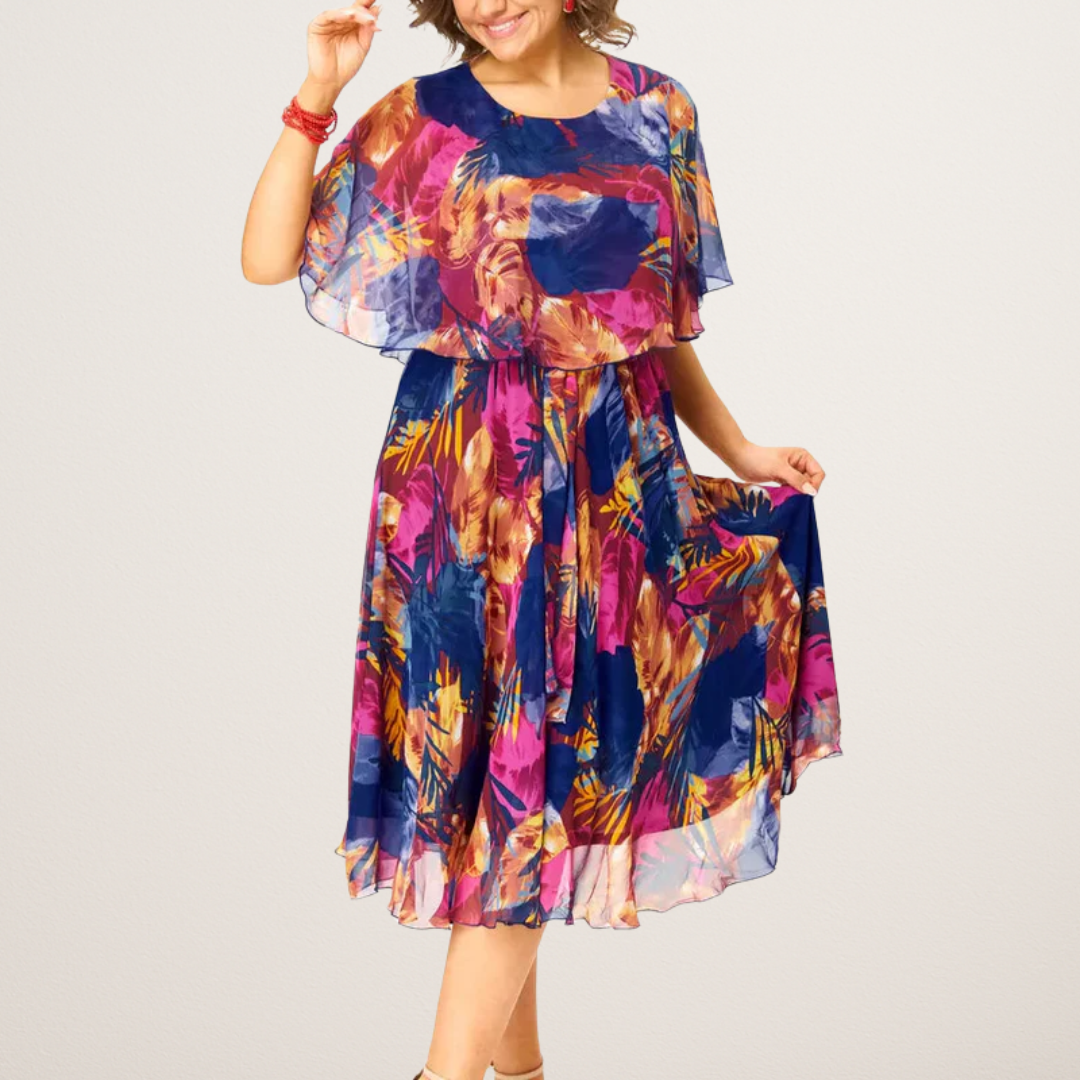 Midi-jurk voor dames – Ademend materiaal – Elegante look – Niet-rekbare pasvorm