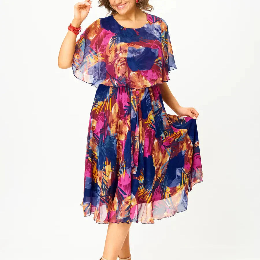 Midi-jurk voor dames – Ademend materiaal – Elegante look – Niet-rekbare pasvorm