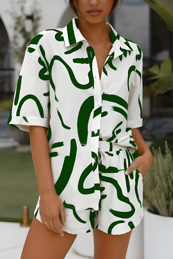 Variant image for Abstracte Shirt Set Voor Dames-43
