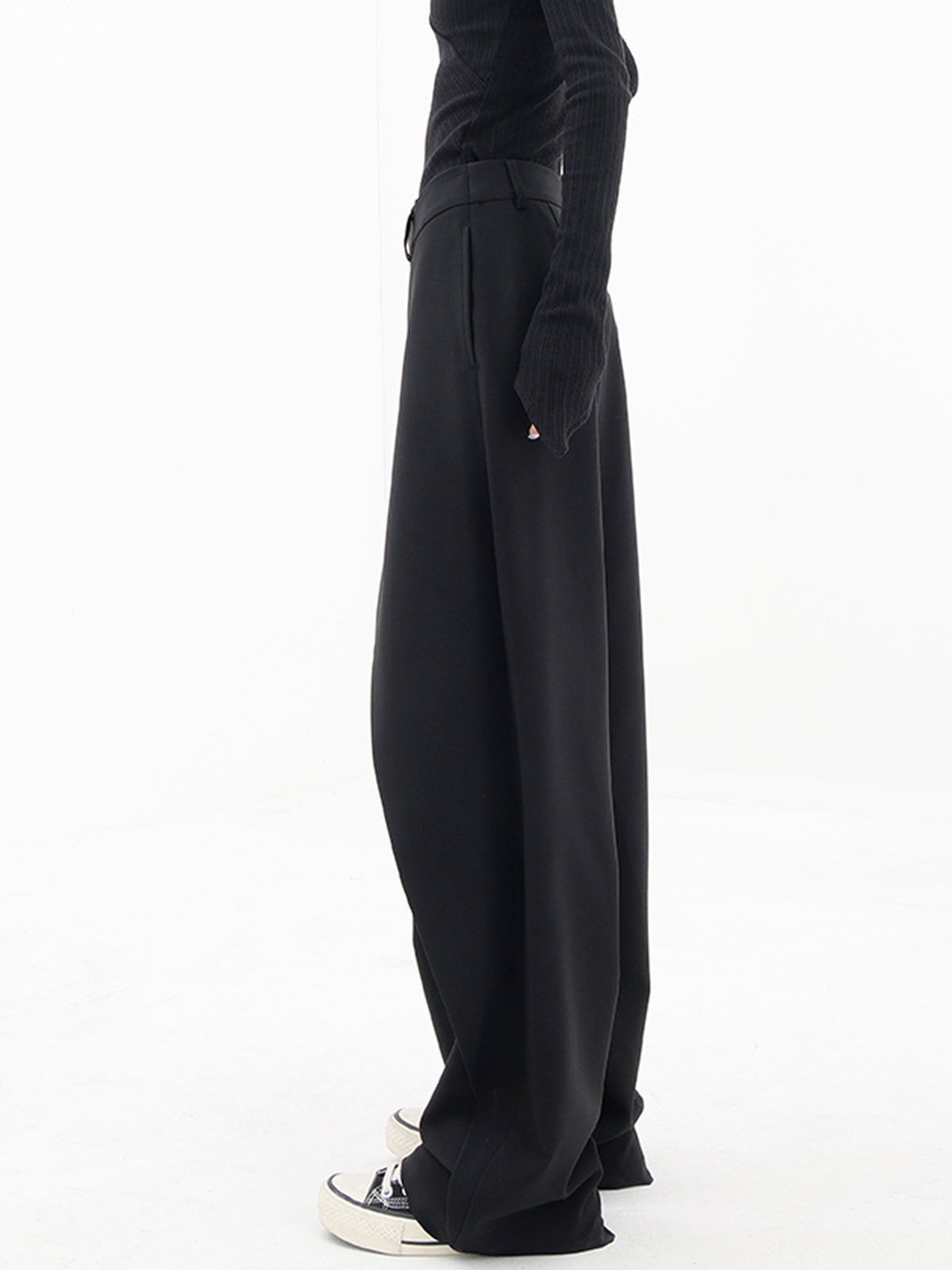 Dames Broek - Asymmetrische Snit - Dubbele Knoopsluiting