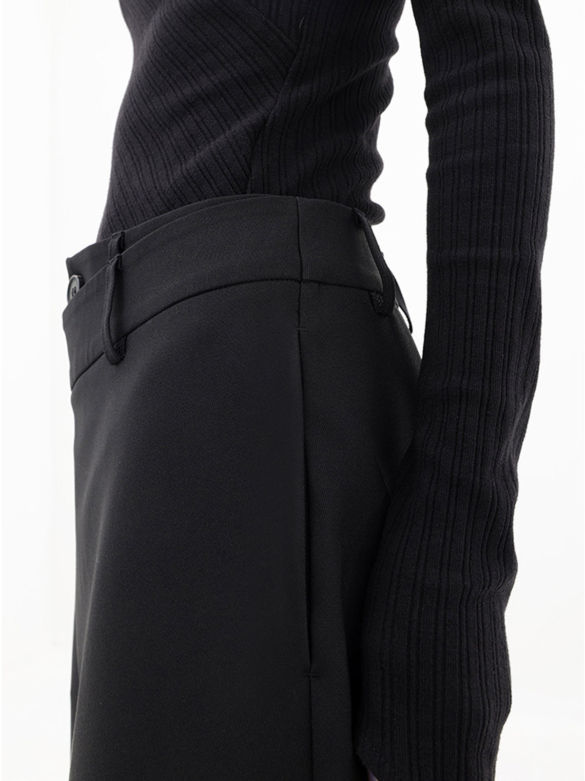 Dames Broek - Asymmetrische Snit - Dubbele Knoopsluiting