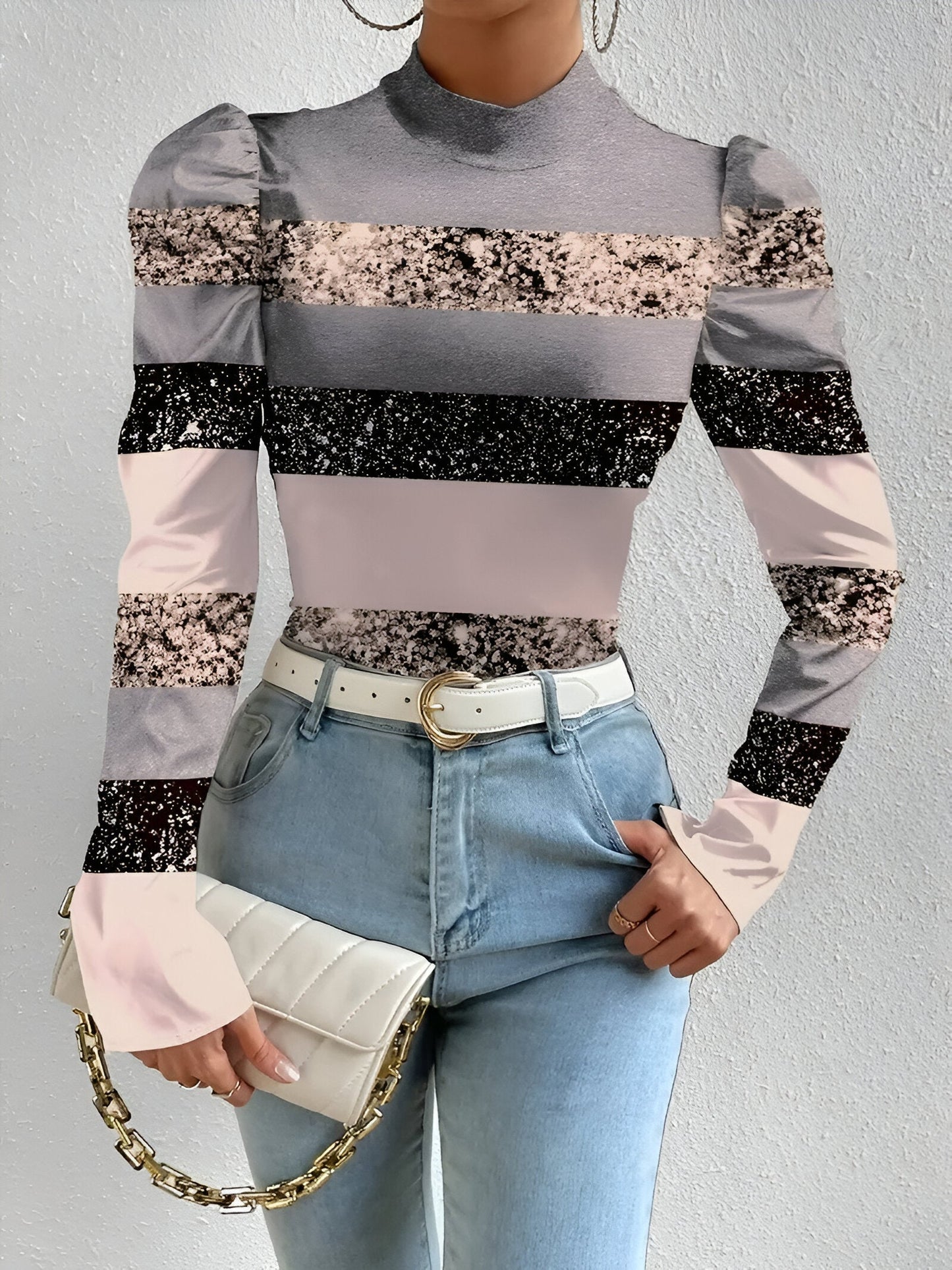 Bloemenprint Blouse Met Pofmouwen-1