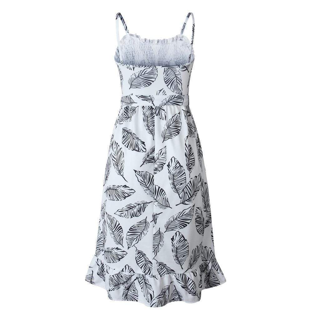 Boho Midi Jurk Dames Met Spaghetti-band-4
